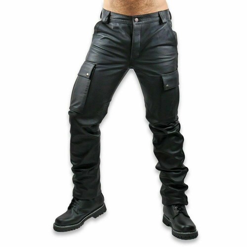 Mens pure black leather - pure,
