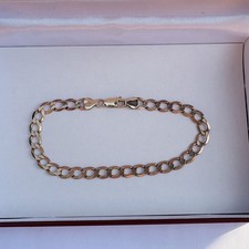 9ct Yellow Gold Gents LONG Solid Square Curb Bracelet Polished And Perfect ? .