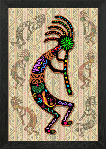 Kokopelli rainbow colors - rainbow, on