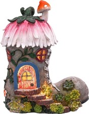 Teresa's Collections - Solar Fairy Boot House, Waterproof Resin - New