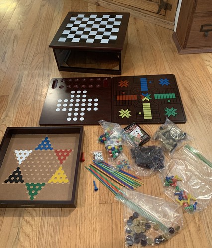 Vintage wooden family game box