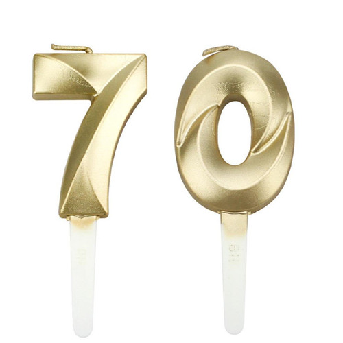 Birthday candle gold number - candle, 70