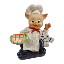 Vintage Style 8" Pig Chef Figurine Cook Ornament Retro Kitchen Decor 
