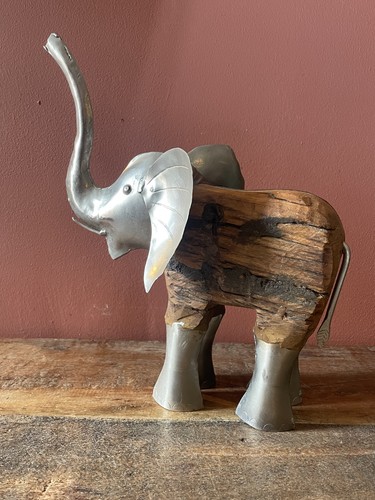 Vintage wooden elephant figure - wooden,