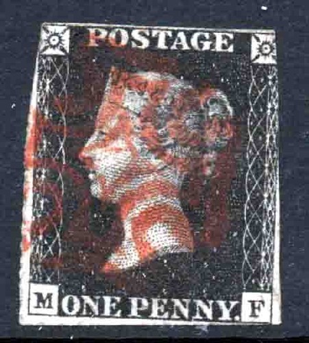 1840 penny black used as - gb,