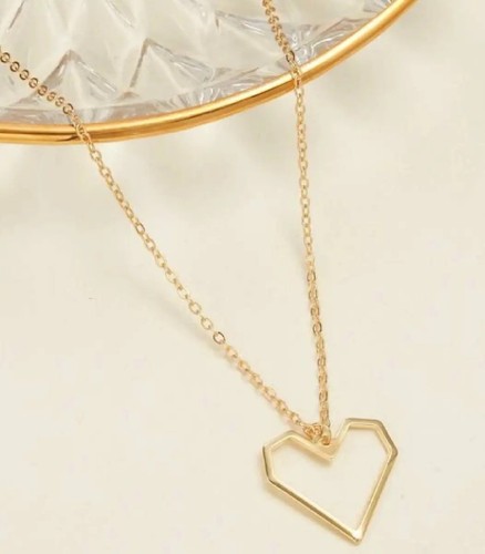 Gold heart necklace - heart,