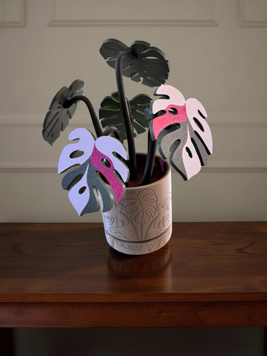 Coaster monstera set - coaster, with