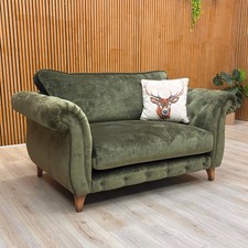 Furniture Village Boutique ‘Palace’ Snuggler Chair Moss Fabric Classic Back  NEW