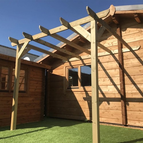 Ground lean pergola kit - in-ground, lean-to