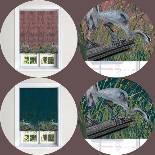 Heron chinoiserie bamboo - heron,