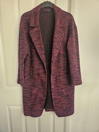 Burgundy knit coatigan - burgundy,