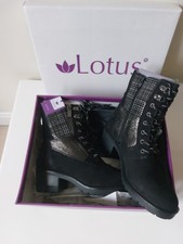 Lotus Ladies Leather Boot Black Size 5
