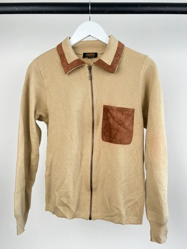 Vintage 70s aertex knit suede - 70s,