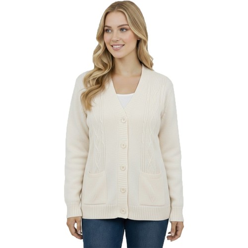 Ladies long sleeve button - button, v