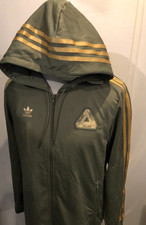 ADIDAS X PALACE FIREBIRD HOODED TRACKSUIT TOP SIZE MEDIUM OLIVE GREEN