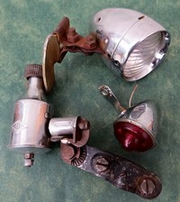 VINTAGE MILLER BICYCLE DYNAMO & LIGHT SET FRONT REAR BIKE CYCLE  WORKING ORDER