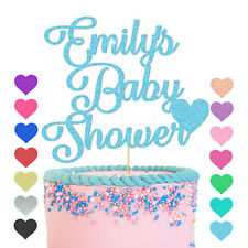 Custom Baby Shower Cake Topper Glitter Name Personalised Gender Reveal Party