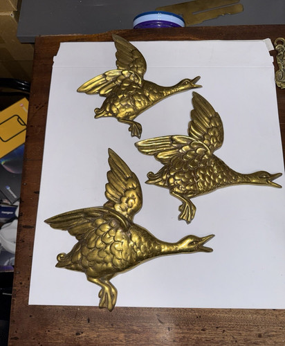 Set brass flying duck - set, of
