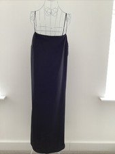 Long Black Satin Chemise Nighty Size Medium By H&M Long Length