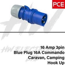 PCE Blue 16 Amp 2P+E 240V Male