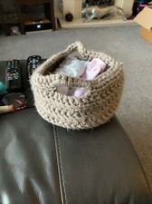 Crochet  basket suitable for makeup socks medication lots of uses 