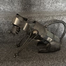 Novelty Metal wine bottle holder handmade Sculpture Seated Dog