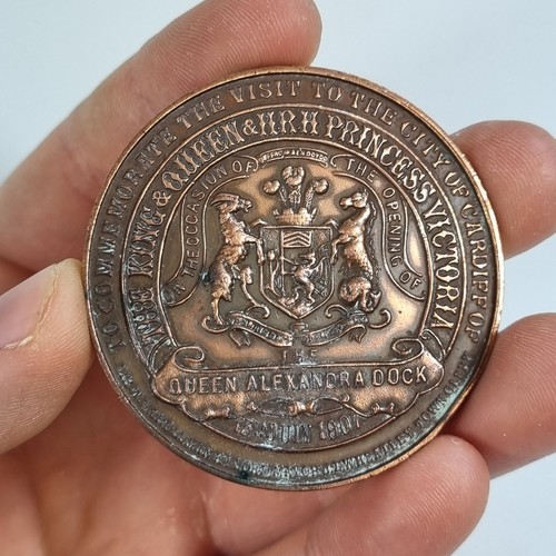 Antique copper bronze medal - copper,