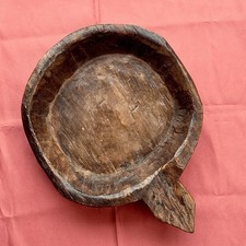 Antique Hand Carved Wooden Bowl Heavy Solid Hardwood Rustic Primitive 2.7kg 45cm