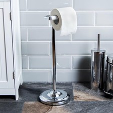Bath Vida Toilet Roll Holder Floor Standing Chrome Finish