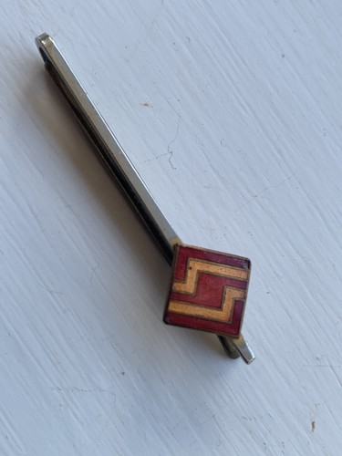 Vintage tie clip burgundy - tie,
