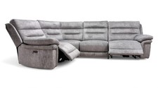 Furniture Village ‘Berlin’ Corner Sofa Power Recliner Light Grey Velvet Modular