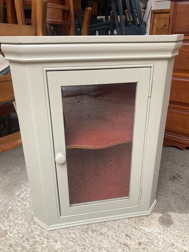 Green painted corner cabinet - painted,