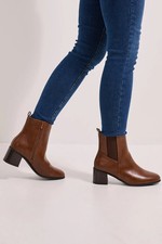 Dorothy Perkins Dark Tan Chelsea Boots Womens Casual Boots