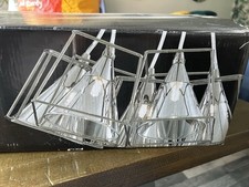 Homebase Home of Style Titan Square 5 Light Cluster Pendant Ceiling Light Chrome