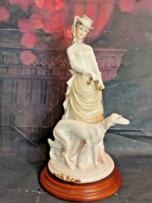 Vintage 28cm Lady & Dog Figurine by Auro Belcari – Signed Italian Capodimonte