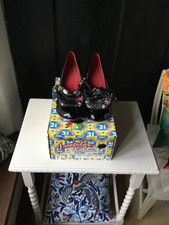 Irregular Choice Floral Button Patent Shoes  - Size 5.5 / Eur 39