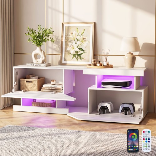 White 140cm cabinet with - tv,