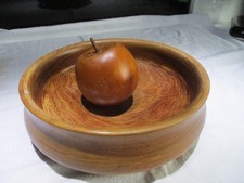 Small Oak Fruit Bowl & Apple
