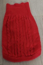 dog jumper red knitted small