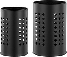 2Pcs Black Utensil Holder Pot