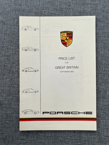 Porsche price list 1983 - porsche,