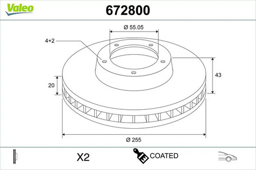 Brake disc front axle - front,