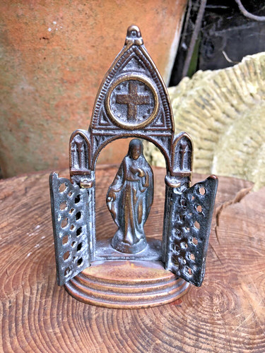 Antique bronze triptych statue - bronze,