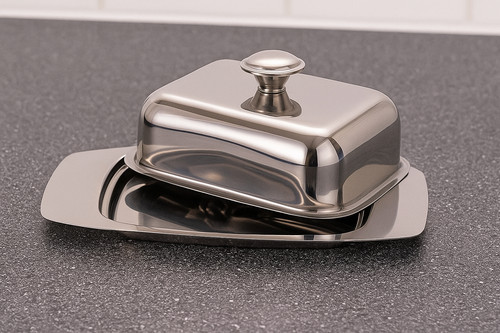 Butter dish stainless - butter, steel