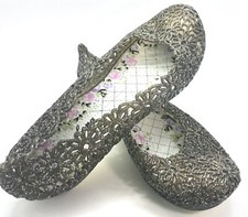 Summer Jelly Hollow Sandals 2 Cm Heel Casual  Beach Slip On Shoes Glitter Comfy