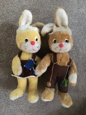 Vintage Merrythought Male And Female Dressed Bunny Rabbit Toys