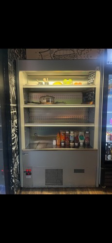 Open food display fridge - open,