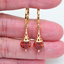 18K Yellow Gold Filled Women Multicolour Mystic Topaz Teardrop Dangle Earrings
