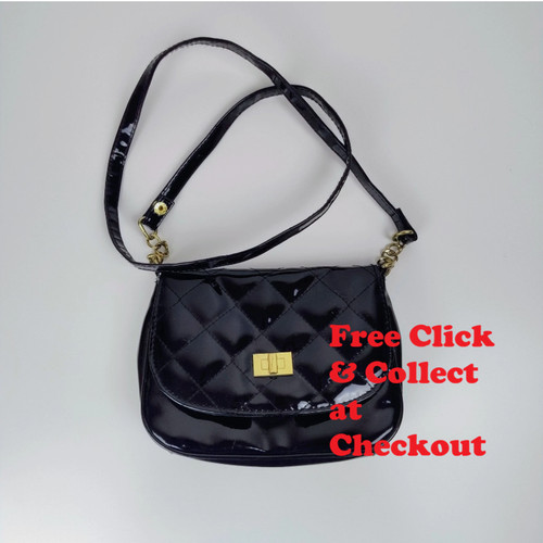 Matalan black quilted patent - matalan,