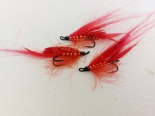 3 x RED SHRIMP  size 8 Doubles